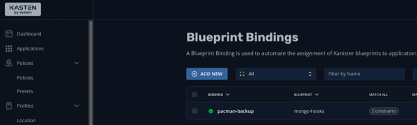 Blueprint Bindings List